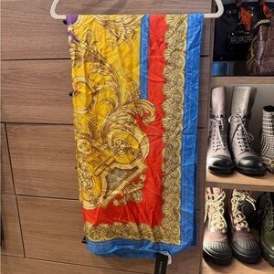 Versace Vibrant Blue and Red Scarf